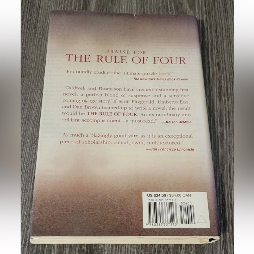 The Rule of Four, Ian Caldwell & Dustin Thomason, HCDJ EUC - Picture 2 of 4
